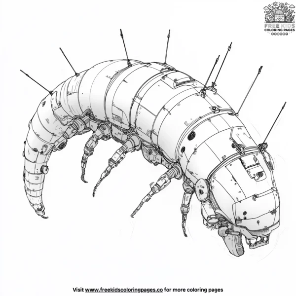 Robotic caterpillar coloring pages