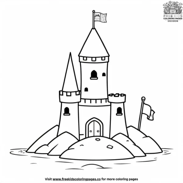 Sandcastle coloring pages