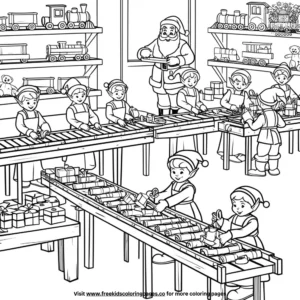 Santa's christmas workshop coloring pages