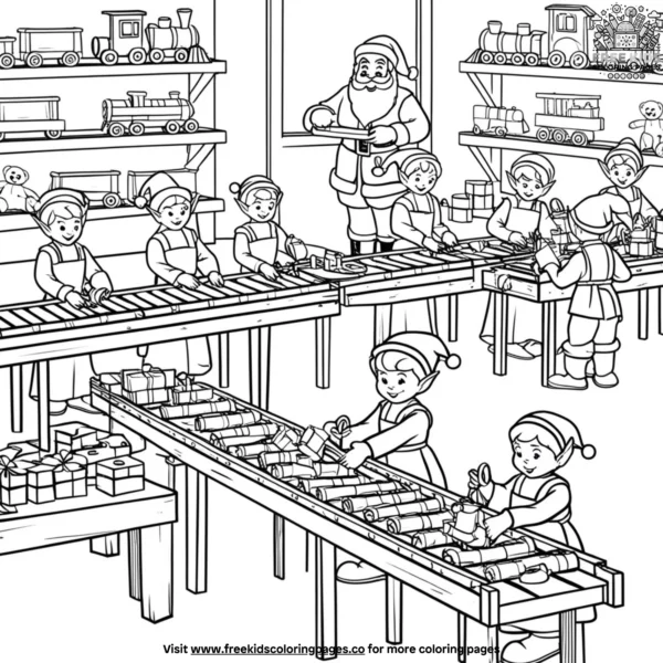 Santa's christmas workshop coloring pages