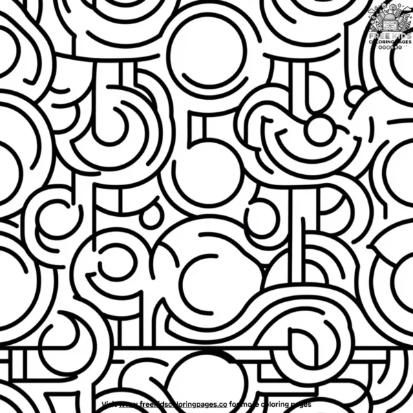 Simple shapes patterns coloring pages