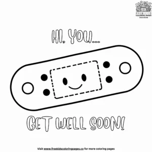 Smiling band aid get well coloring pages