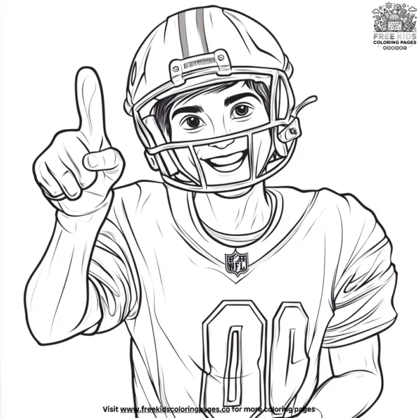 Smiling football player coloring pages