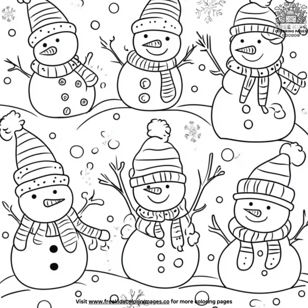 Snowman delight coloring pages