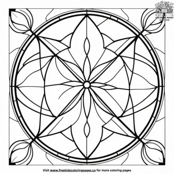 Stained glass patterns coloring pages