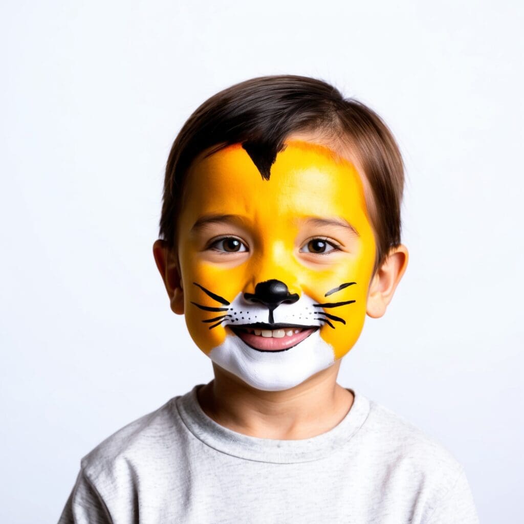 Lion face paint easy 1