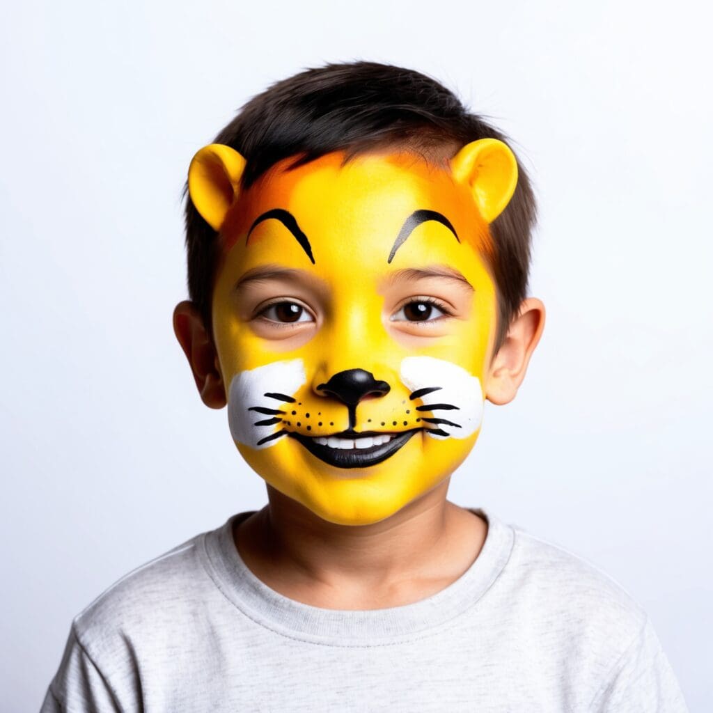 Lion face paint easy 3