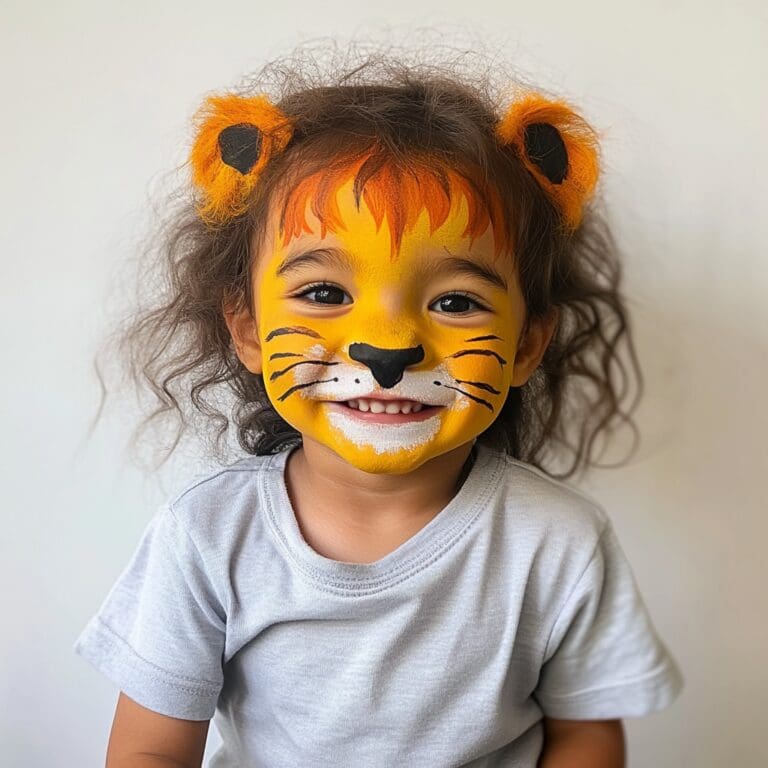 Lion face paint easy