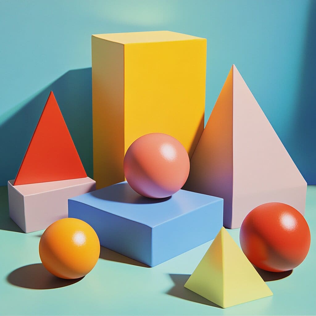 A kid friendly/childlike image for shapes