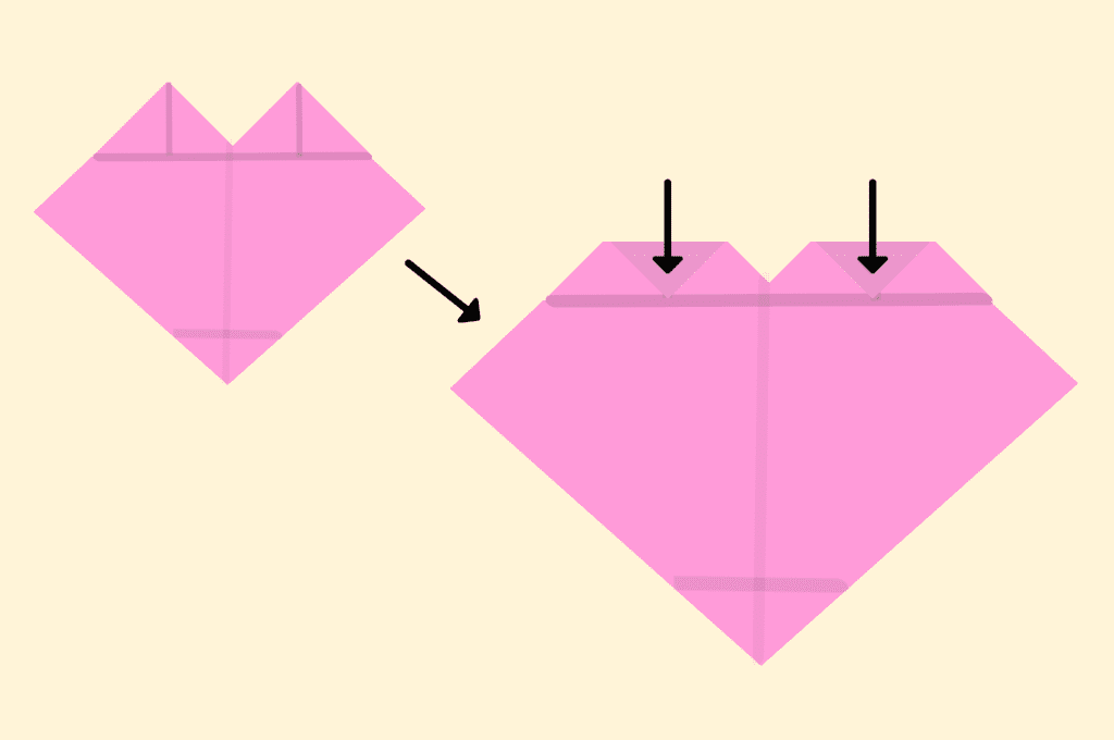 Step five origami heart