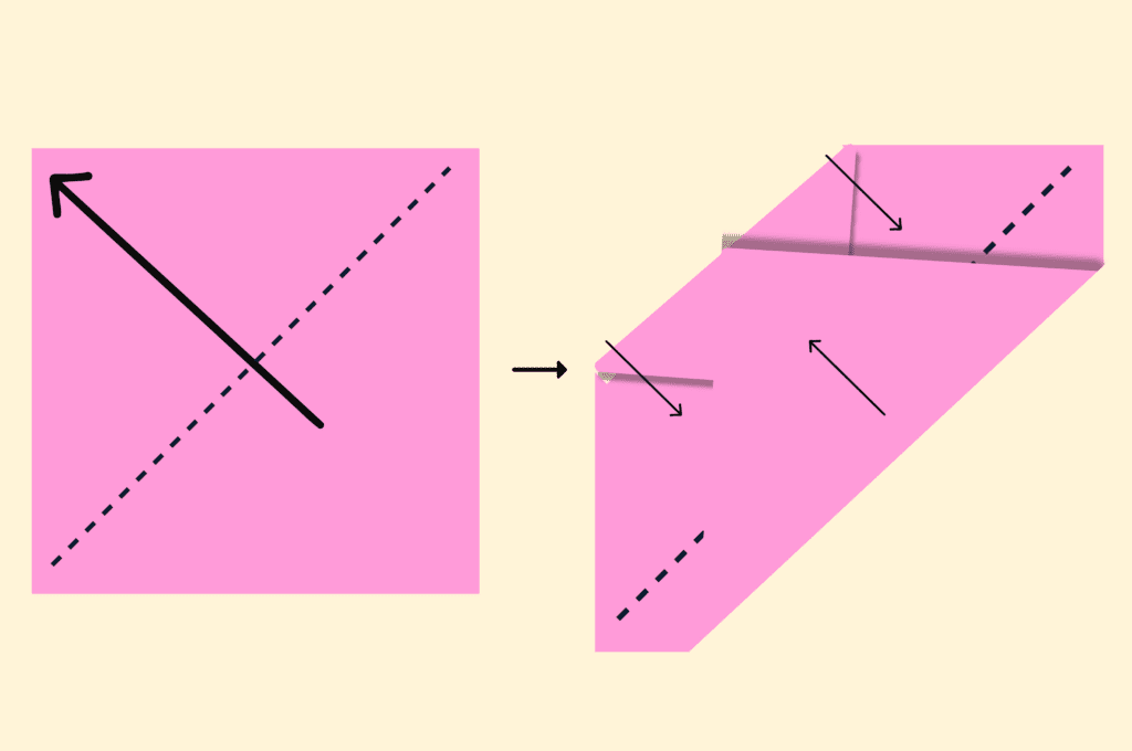 Step two origami heart