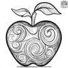 Abstract Apple Zentangle Coloring Pages