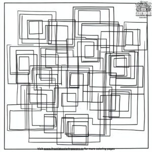 Abstract Square Coloring Pages