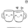 Adorable Coffee Cup Friends Coloring Pages