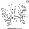 Adorable Lovebirds Coloring Pages