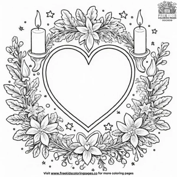 Advent heart coloring pages