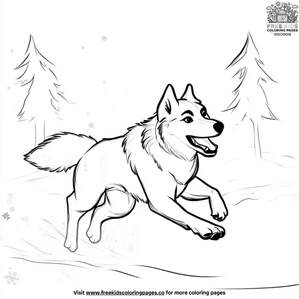 Adventurous husky coloring pages