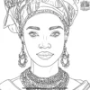 African Princess with a Beaded Necklace Coloring Pages