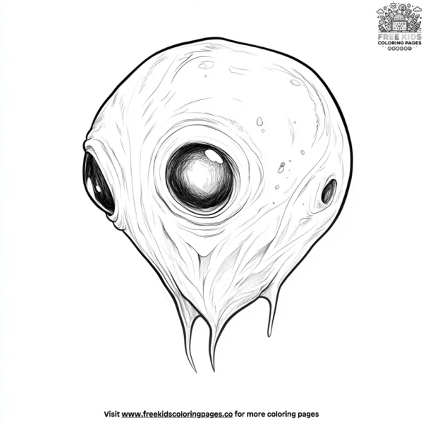 Alien blob coloring pages