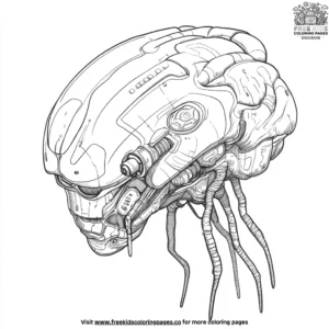 Alien Brain Coloring Pages