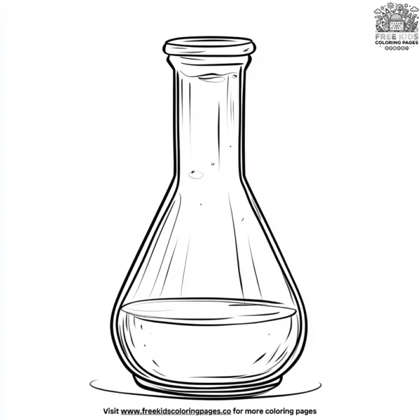 Alien chemical flask coloring pages