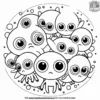 Alien Cluster of Eyes Coloring Pages