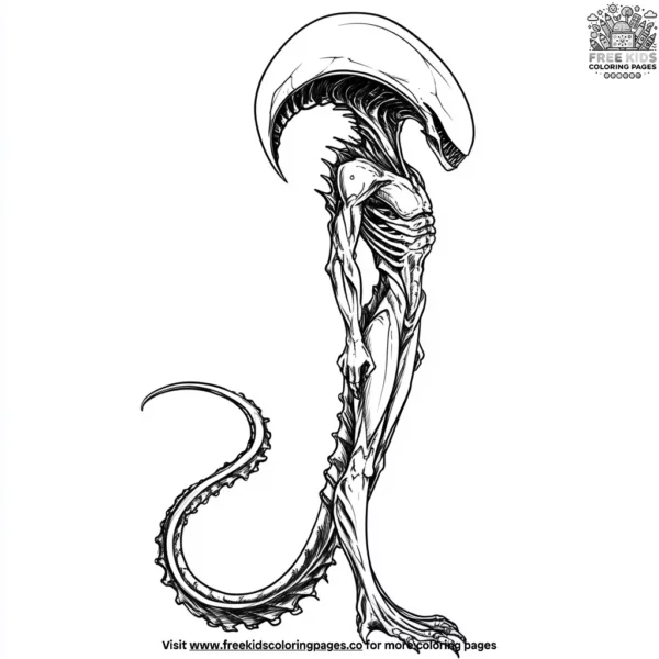 Alien creature tail coloring pages