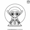 Alien Hologram Projector Coloring Pages