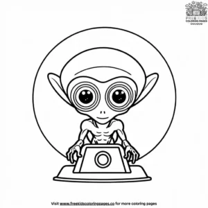 Alien Hologram Projector Coloring Pages