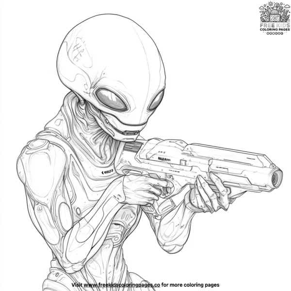 Alien laser gun coloring pages