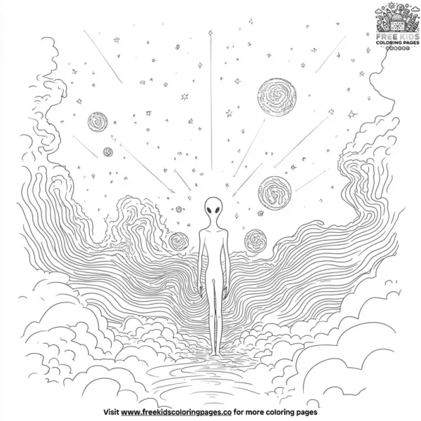 Alien nebula coloring pages