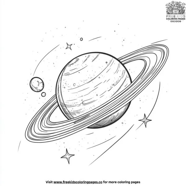 Alien orbiting planet coloring pages