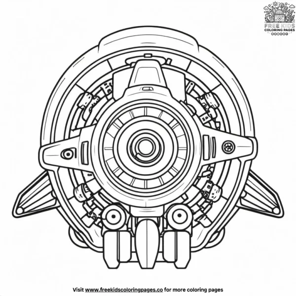 Alien ship engine coloring pages