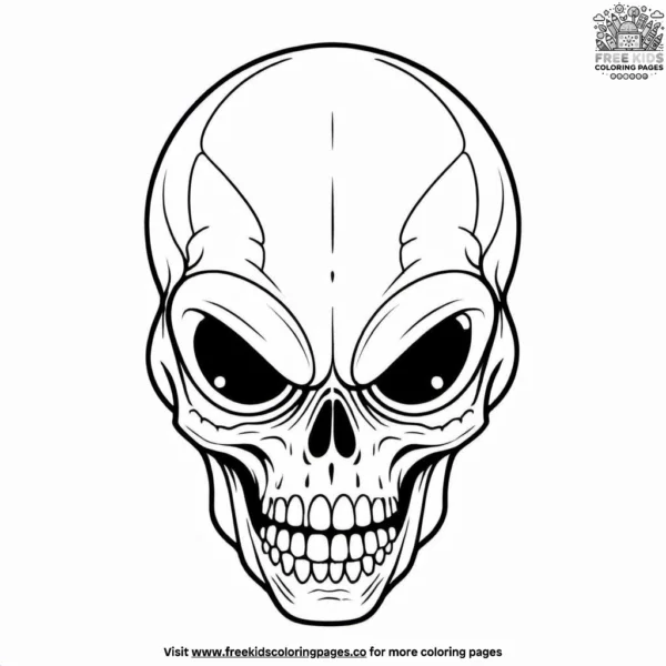 Alien skull coloring pages