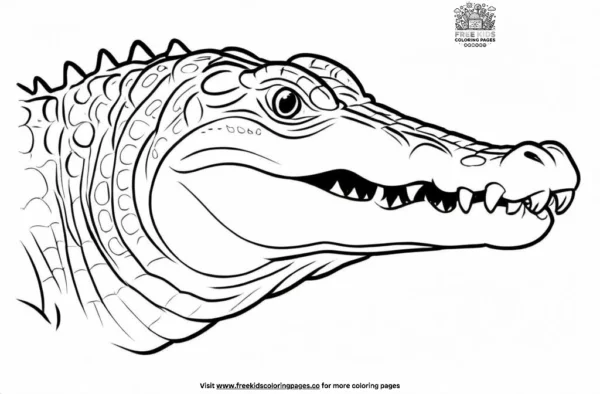 Alligator head coloring pages