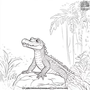 Alligator In A Rainforest Coloring Pages