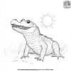 Alligator On A Sunny Day Coloring Pages