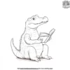 Alligator Reading A Book Coloring Pages