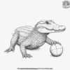 Alligator With A Ball Coloring Pages