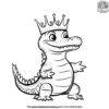 Alligator With A Crown Coloring Pages