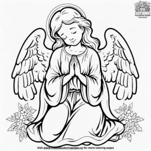 Angel prayer coloring pages