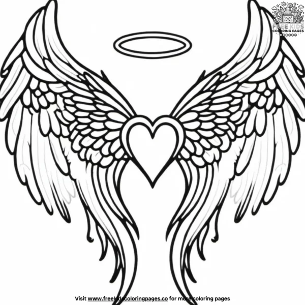 Angel wings coloring pages