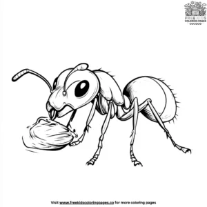 Ant Carrying Food Coloring Pages