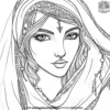 Arabian Princess with a Starry Veil Coloring Pages