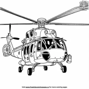 Army Helicopter Rotor Coloring Pages