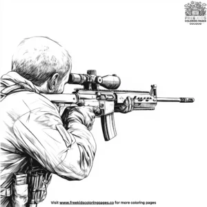 Army Sniper Rifle Coloring Pages