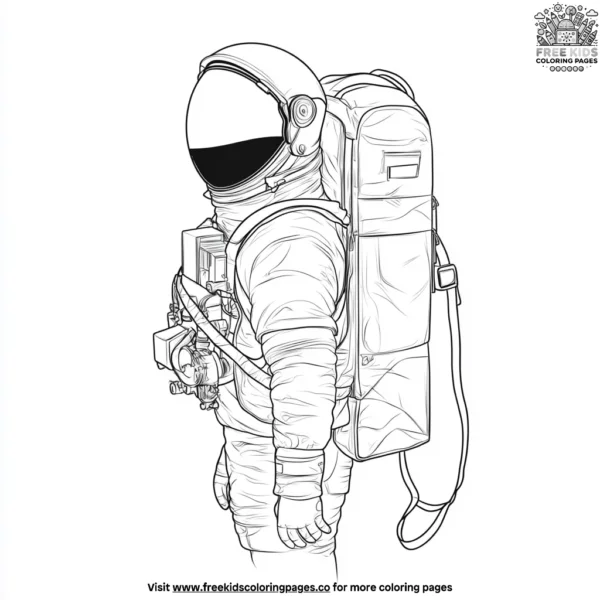 Astronaut backpack coloring pages