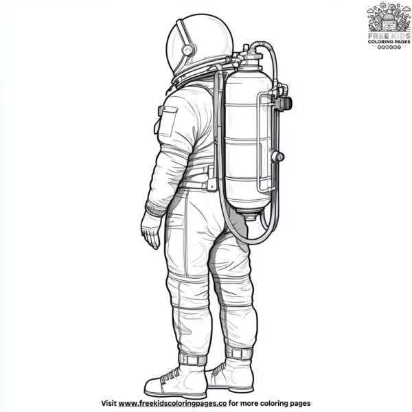 Astronaut oxygen tank coloring pages