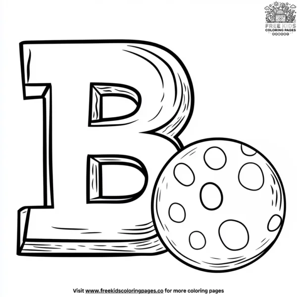 B for ball coloring pages