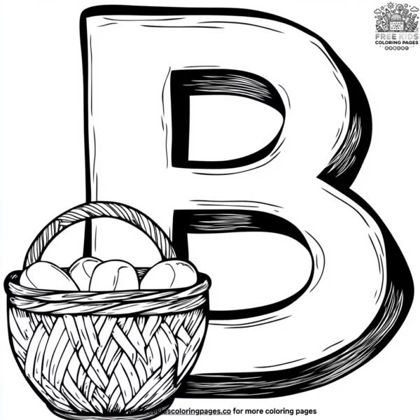 B for basket coloring pages